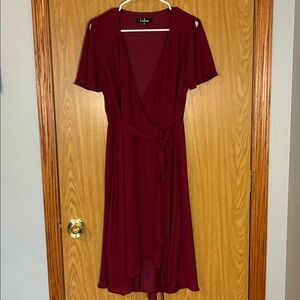 Lulu's rise to the occasion, burgundy wrap dress